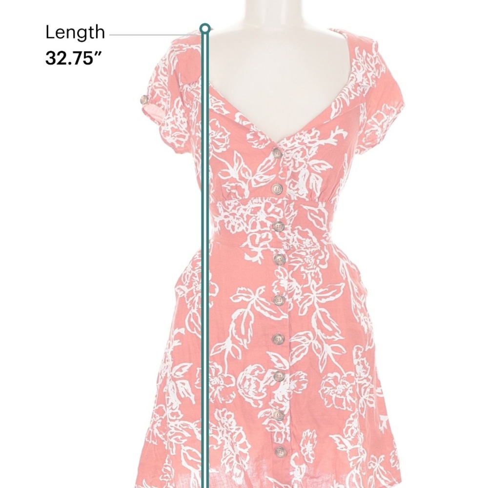 Free People Red and White Casual Dress Size 4 - Picture 5 of 7